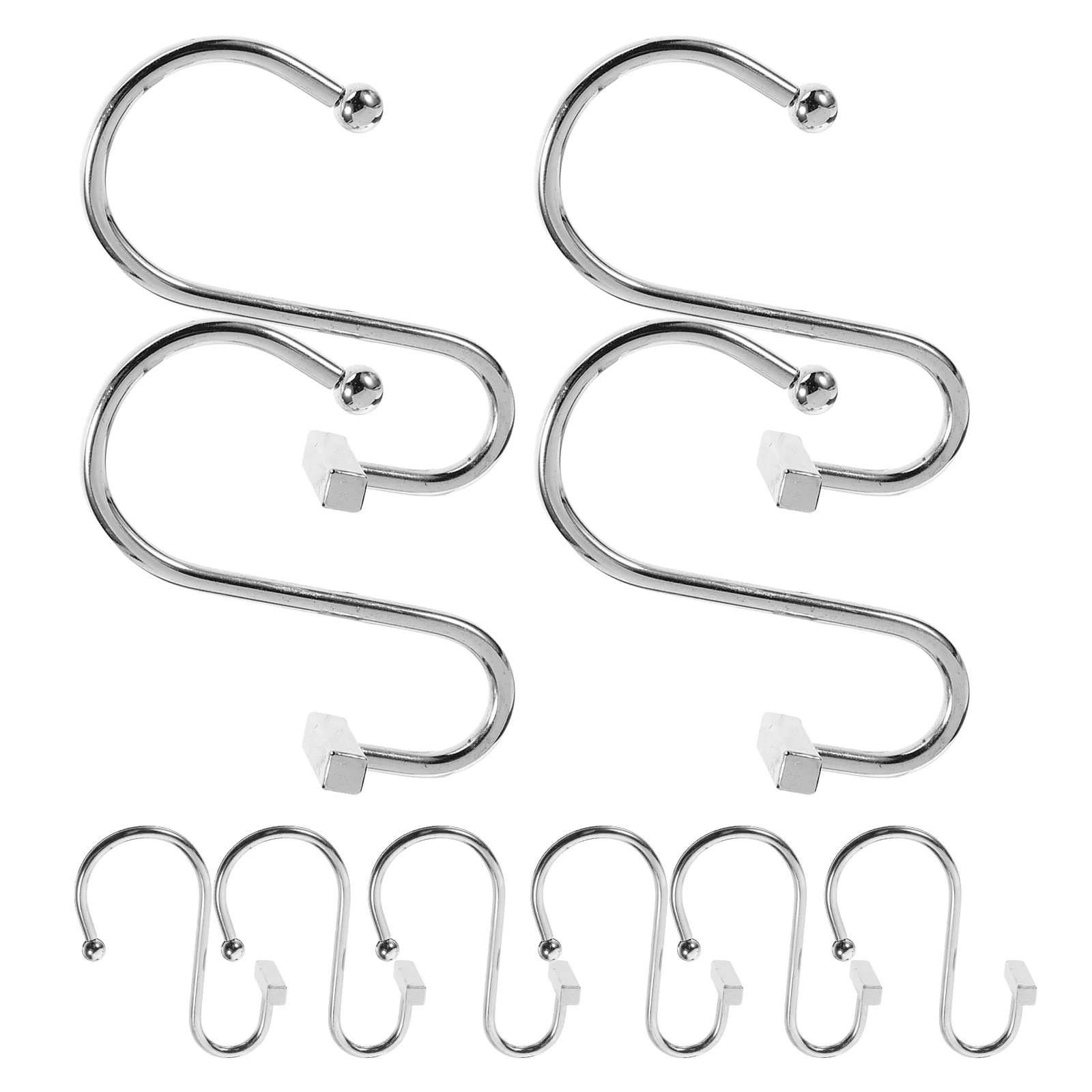 12 قطعة من شماعات ستائر الدش المعدنية بتصميم أنيق، خطافات زخرفية عملية مقاومة للاهتراء لخطافات ستائر الدش المنزلية #3