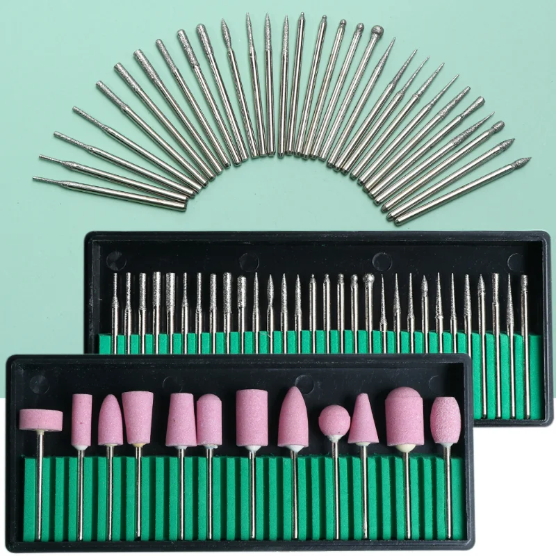 マニキュアアクセサリー,クォーツドリルビット,ソフトウールストーン,マニキュアマシン用ヘッド,12または30個