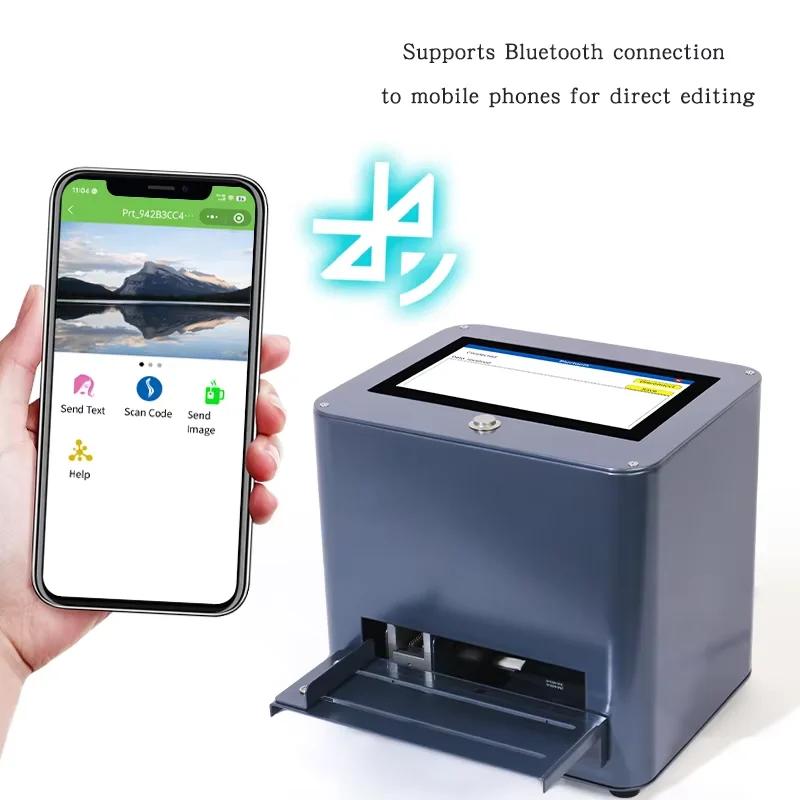 DJ127 Stampante a getto d'inchiostro da 5 pollici Macchina per codifica data statica Stampante per numeri di lotto desktop per bottiglie