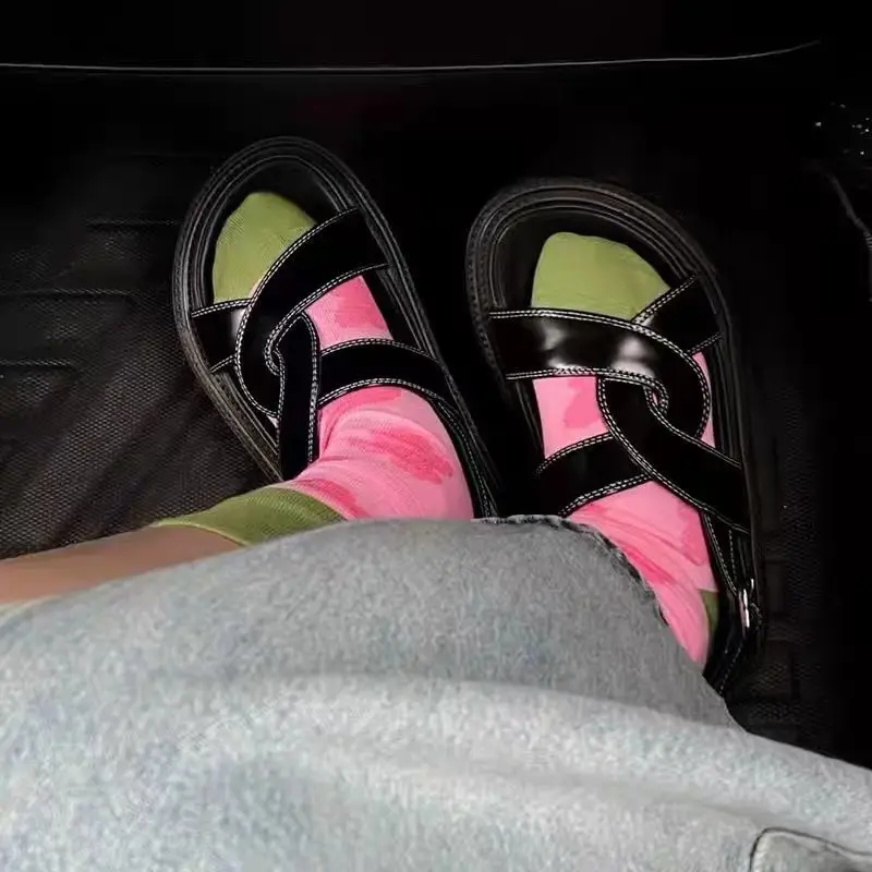 صندل نسائي بمنصة مصارع ، أحذية للسيدات ، صندل مصمم ، جودة عالية ، جديد ، صيفي