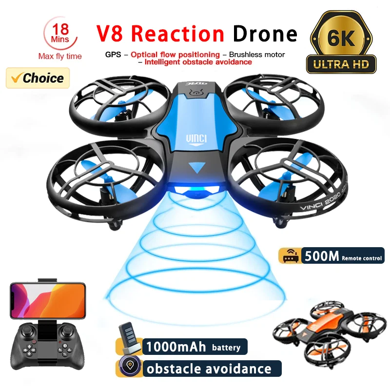 V8 New Mini Drone 4k profession HD Wide Angle Camera 1080P WiFi fpv Drone Camera Height Keep Drones Camera Quadcopter