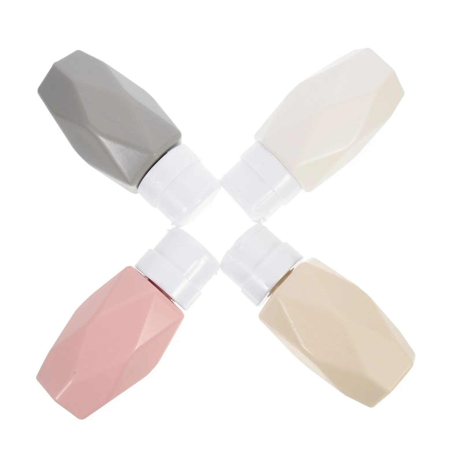4Pcs Press Bottles Liquid Dispensers for Alcohol Nail Remover Makeup Storage Leakproof Refillable Portable Bottles