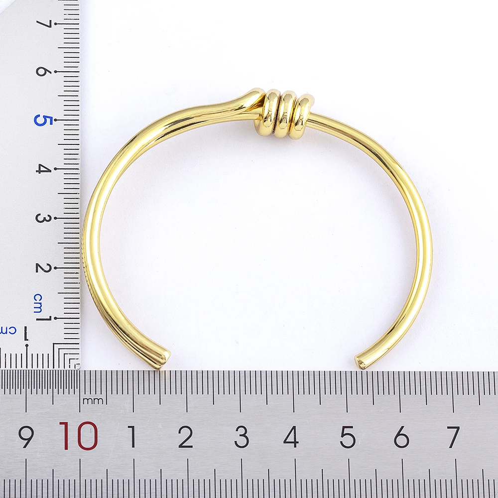 Nidin New Spiral Simple Design Classic Open Cuff Bangle For Women Vintage Bracelet Gold Color Fashion Male Sporty Jewelry Gift