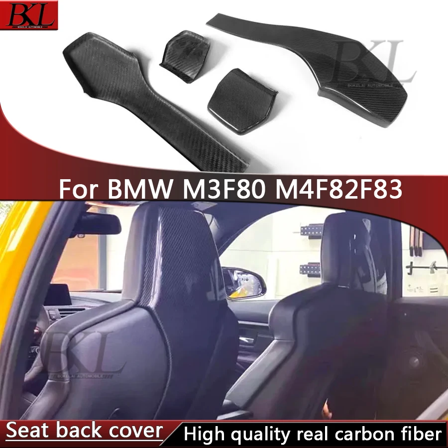 

For BMW M3 F80 M4 F82 F83 Sedan Coupe Convertible 2014-2020 dry Carbon Fiber Seat Back Car Inner Seat Back Covers Trim