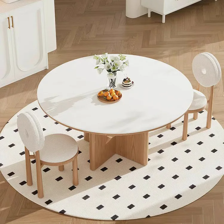 

Nordic Modern Dining Room Furniture Round Dining Table Luxury 4 6 8 10 Seat Wooden Restaurant Table With Chairs