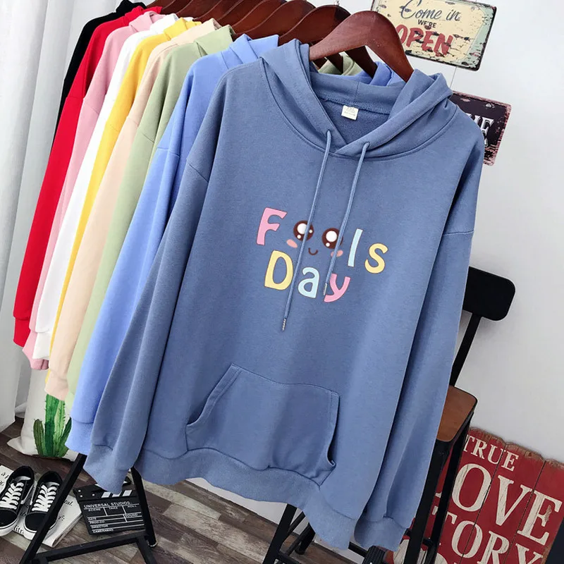 DAYIFUN Plus Size 100KG Hoodies Women 2023 Kawaii Cartoon Printed Hooded Sweatshirt Spring Autumn Female Loose Thin Pullover Top