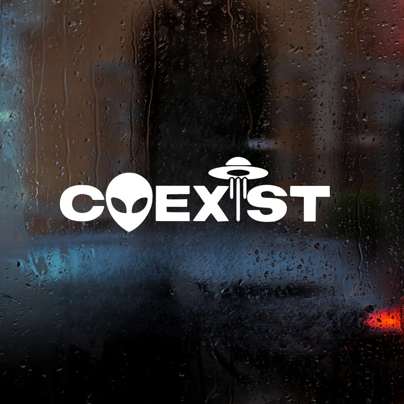 ملصق فينيل UFO Alien مقاس 5.9 بوصة - ملصق خوذة دراجة نارية الخيال العلمي لمنطقة الكمبيوتر المحمول في السيارة 51، مقاوم للماء، متعدد الألوان #4