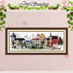 Streetscape Scenery Patterns Counted Cross Stitch Set DIY 11CT 14CT 16CT Stamped DMC Cross-stitch Kit Embroidery Needlework