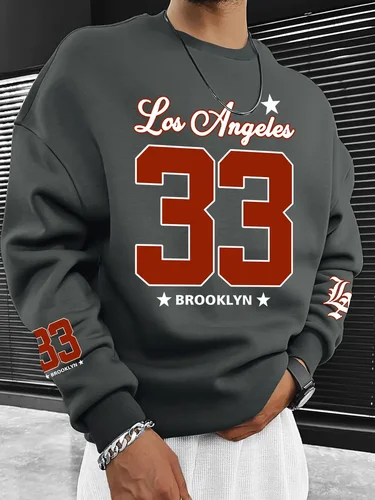 Imagen 2 del producto Sudadera con gráfico Boston 52 Los Ángeles para hombre, jersey informal negro, sudaderas con capucha para actividades al aire libre de otoño/invierno para mujer