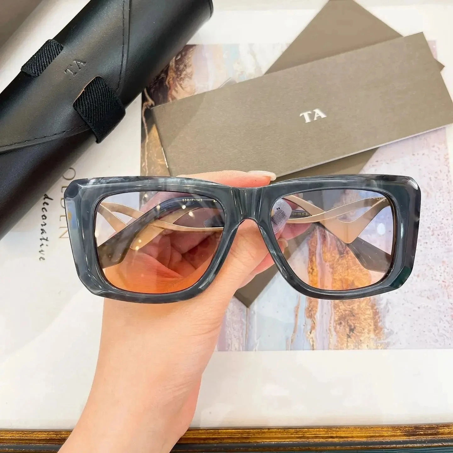 

Original Factory For DIYTA DT DTS788 With Brand Box Oversized Alloy+Acetate Frame Stylish Luxury Design Men Women Sunglasses