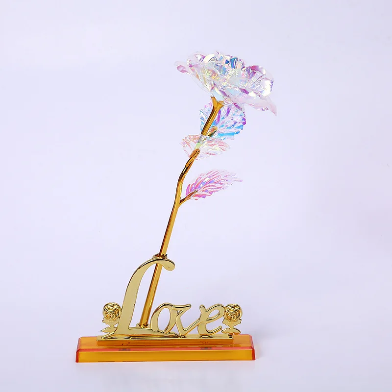 Romantische Rose mit 24K Goldfolie plattierter Basis, Valentinstag, kreatives Geschenk, Hochzeit, Party, Dekoration, Rosen, Liebe, ewige Blume – Detail 13