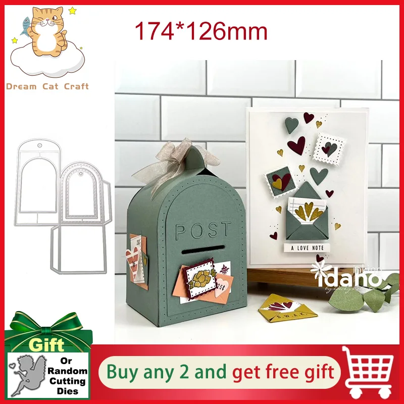 Post Box Bag With Love Mailbox Scrapbooking Dies Metal Cutting Dies Craft Embossing Stamp Stencil Paper Card Making Template DIY