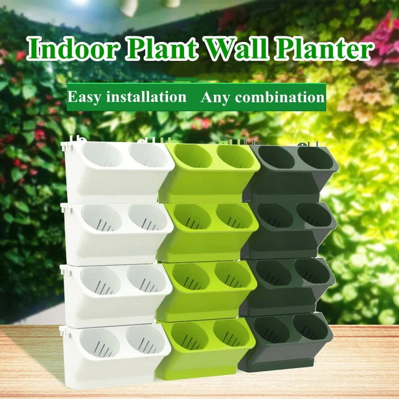 

Stackable Combination Wall Hanging Planter Indoor Plant Wall Flower Pot Modular Vertical Greening Basin Yard Garden Decoration