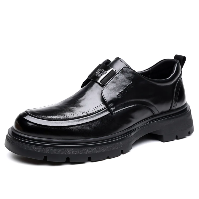 

Spring Autumn New Increase Leather Shoes for Men Black Business Casual Platform Shoes Male Fashion High Quality Dress Shoe Man