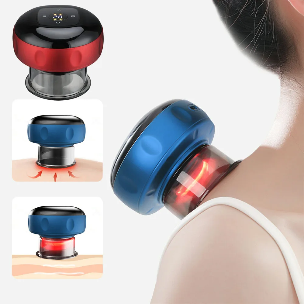 Electric Vacuum Cupping Massager Anti-Cellulite Suction Cups Heating Guasha Fat Burning Skin Scraping Body Slimming