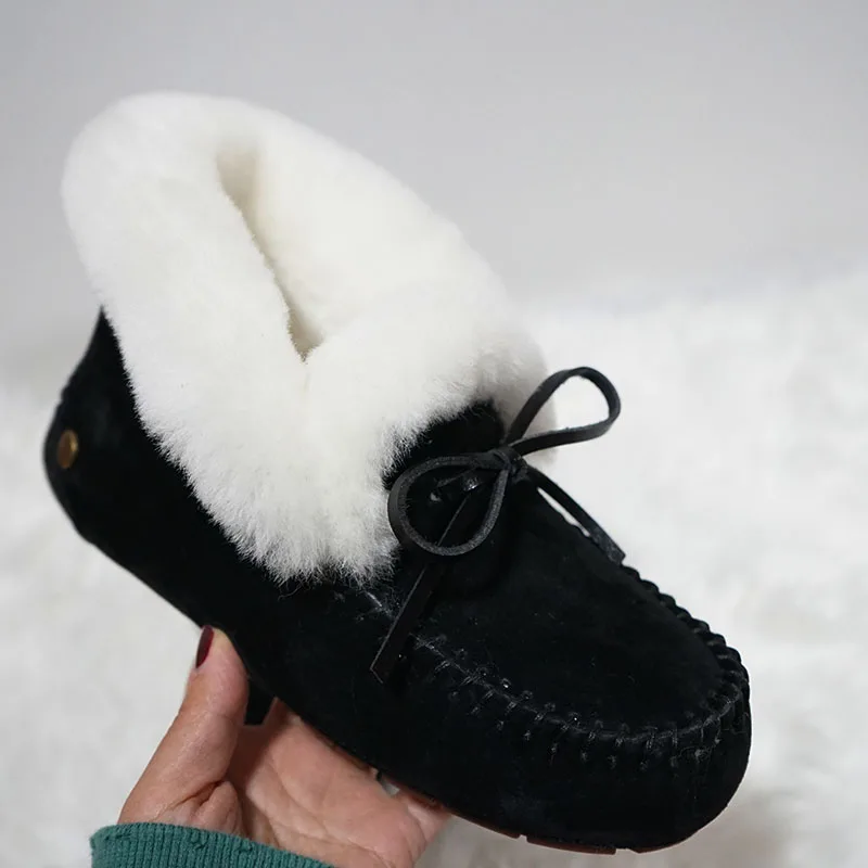 

Ankle Boots Non-slip Winter Shoes Classic Women's Genuine Leather Snow Boots 100% Natural Wool Fur Snow Boots Warm Witer Boots