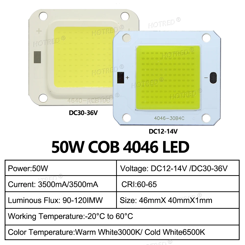 50W High Power LED Chip RGB COB Lights DC12V 36V Light Beads 24V Red Green Blue Full Color 50W Watt For DIY Stage DMX Disco Lamp