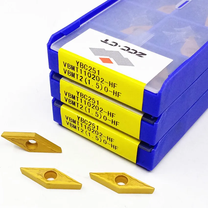 VBMT110202-HF YBC251/VBMT110204-HF YBC251/VBMT110208-HF YBC251 VBMT11 VBMT21.51 VBMT21.52 ZCC.CT CNC carbide inserts 10pcs/box