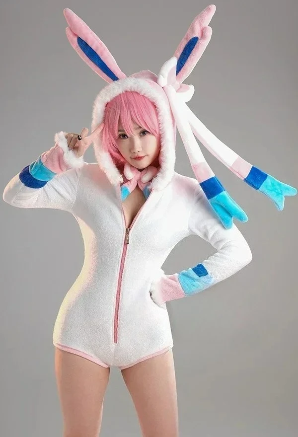 mobbunny-pm-derive-sexy-moelleux-a-capuche-body-profond-v-kawaii-une-piece-barboteuse-avec-tour-de-cou-et-chaussettes-costume-de-cosplay