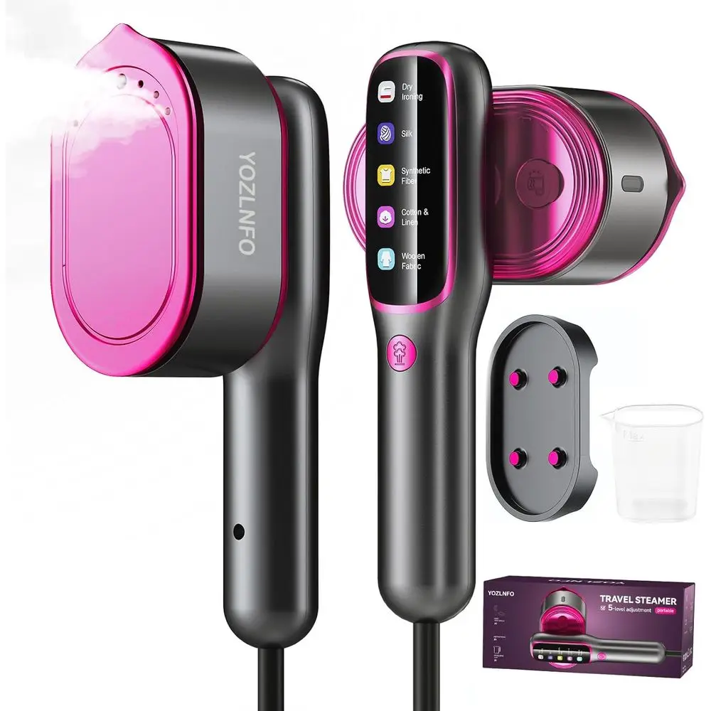 

2-in-1 Mini Handheld Garment Steamer Iron - 15s Heat Up & 5 Adjustable Steam - Large Ceramic Panel