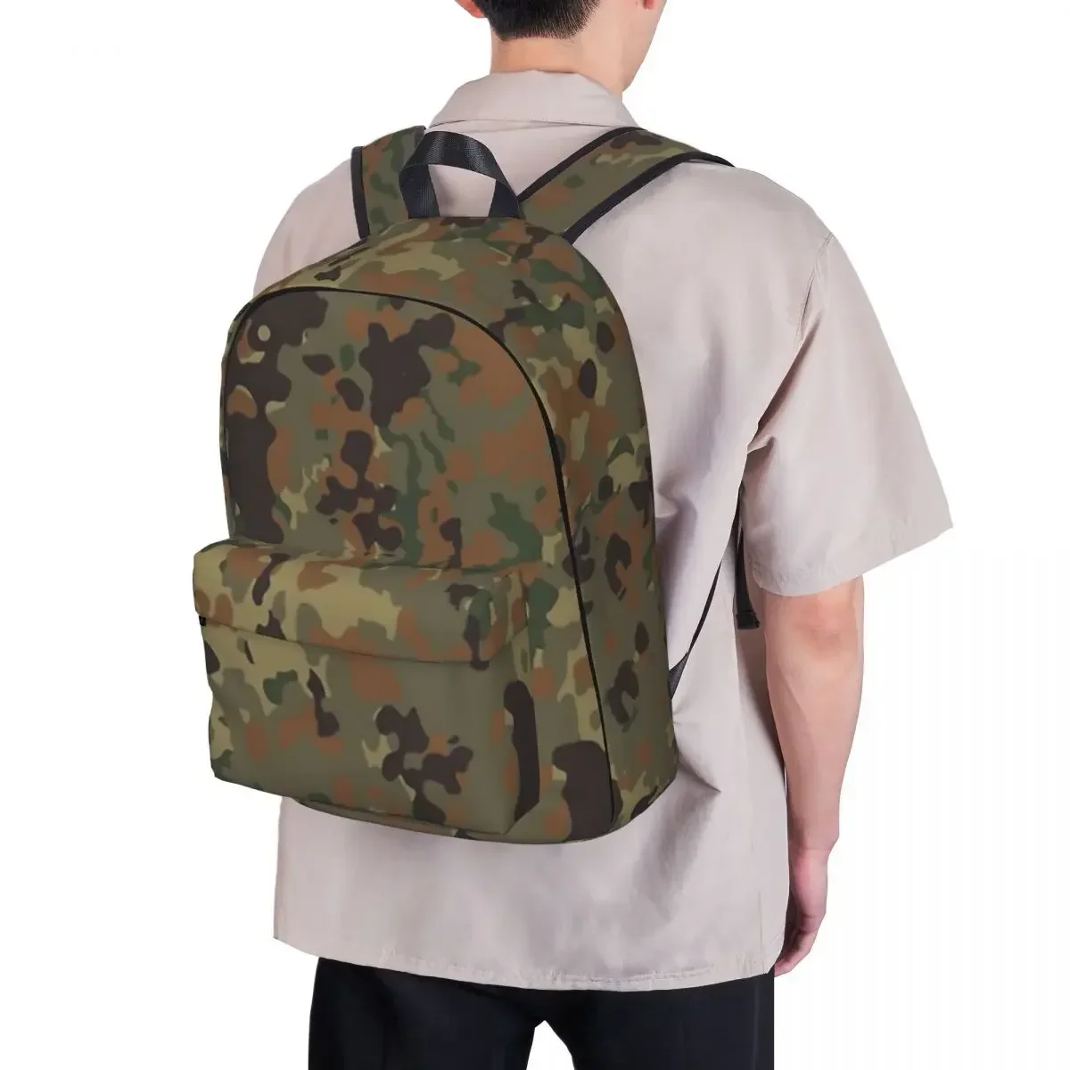 Flecktarn Camouflage Backpacks Large Capacity Student Book bag Shoulder Bag Laptop Rucksack Travel Rucksack Children School Bag