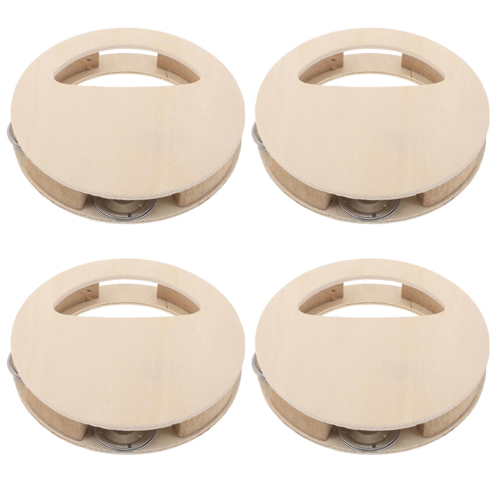 

4Pcs Unfinished Wooden Drum DIY Painting Set Montessori Sensory Development Musical Instrument for Kids