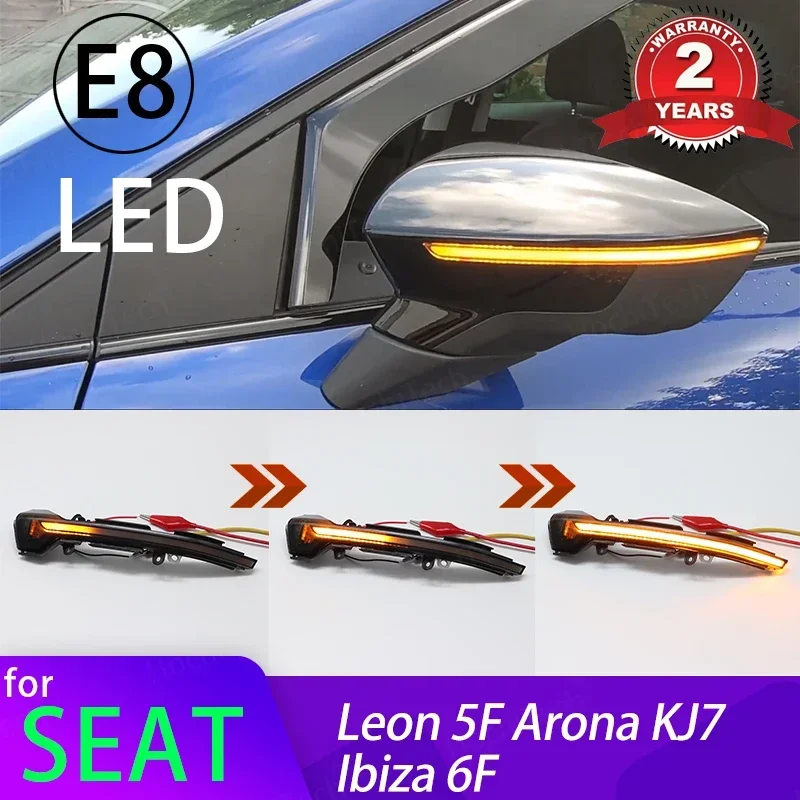 For SEAT Leon III Mk3 5F 13-18 Ibiza KJ Mk5 V Arona 17-18 LED Dynamic Turn Signal Blinker Sequential Side Mirror Indicator Light