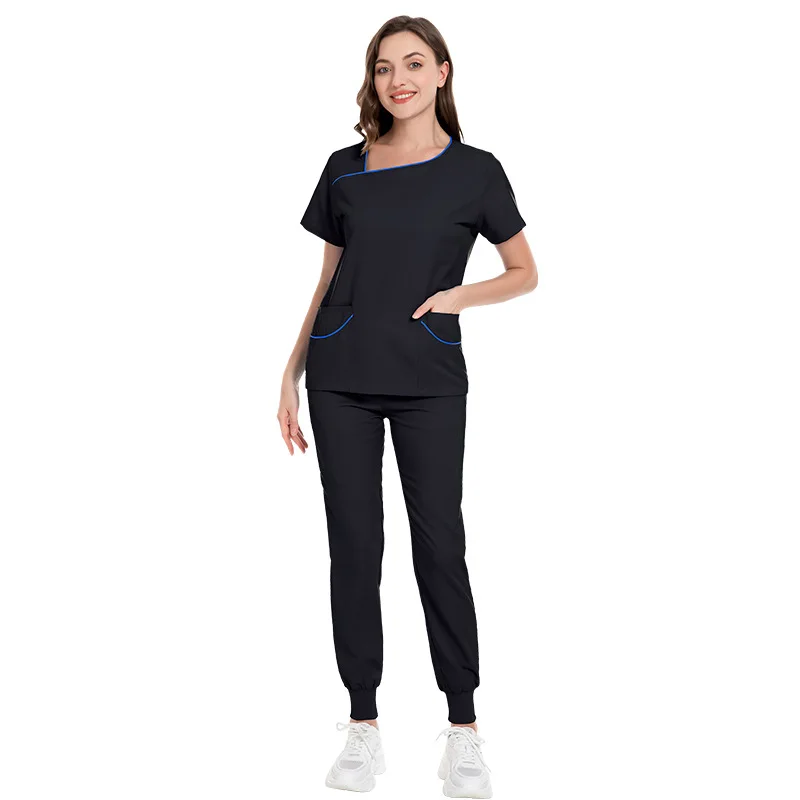 Uniformes médicos ajustados para mujer, conjuntos de exfoliantes de secado rápido, accesorios para enfermeras, Hospital, clínica Dental, salón de belleza, ropa de trabajo