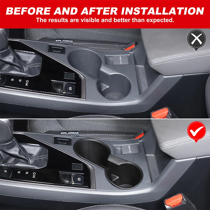 لسوبارو Crosstrek 2023 2024 2025 TPE الأسود سيارة مركز وحدة التحكم مسند الذراع حامل الكأس صندوق تخزين اكسسوارات السيارات الداخلية #4