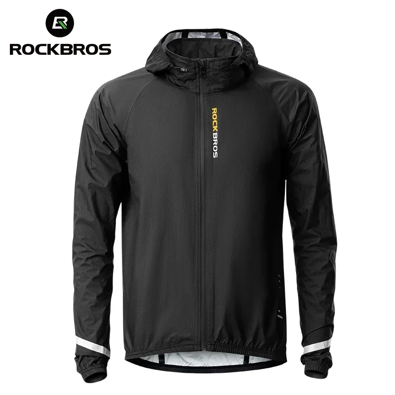 

ROCKBROS Raincoat Cycling Waterproof Jacket Lightweight Motorcycle Rain Coat Breathable Reflective Hooded Outdoor Windbreaker