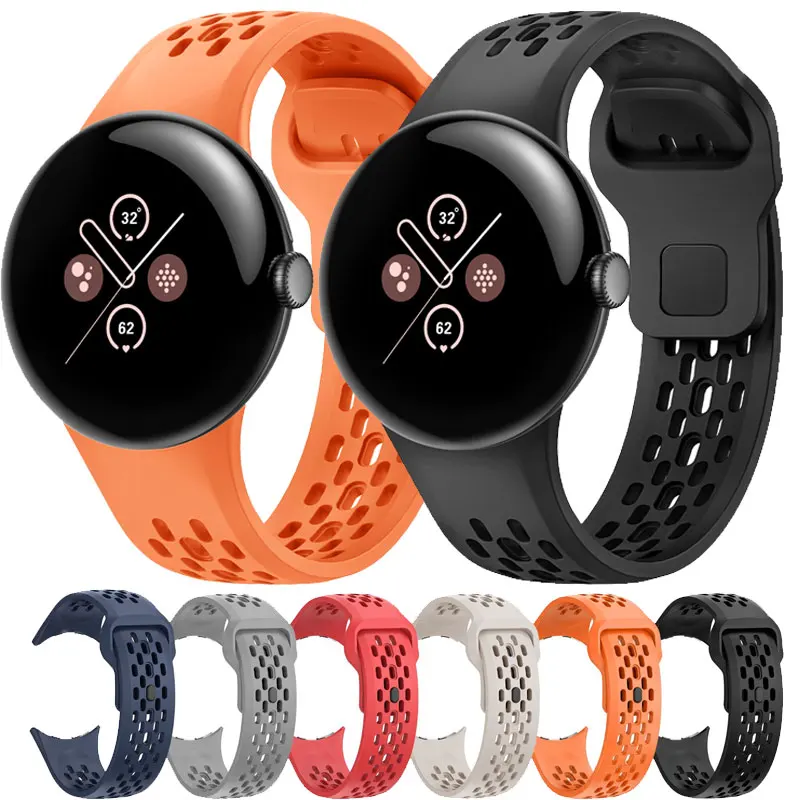 Silicone Watch Band For Google Pixel Watch 5 4 45mm Porous Breathable Strap Sport Wristband For Google Pixel Watch 3 45mm Correa