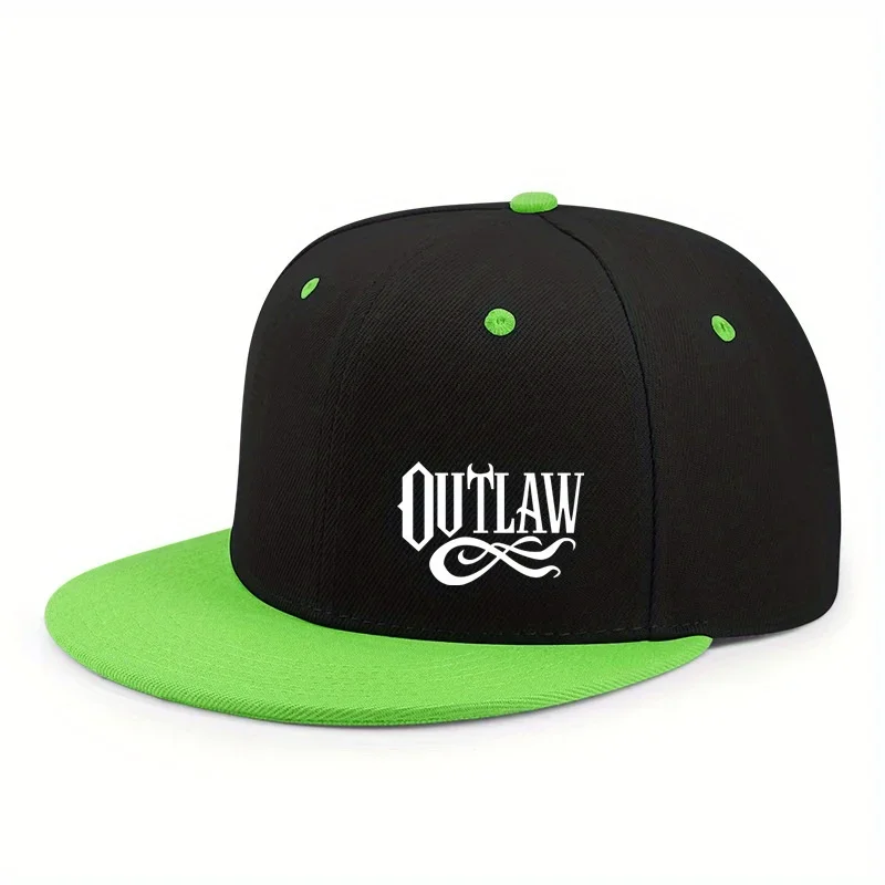 Unisex OUTLAW Bedruckte verstellbare Baseballkappe Herren- und Damenkappe mit flacher Krempe, Urban Street Style, Outdoor-Aktivitätskappe – Detail 6