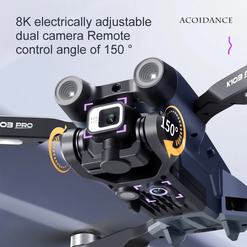 Xiaomi K103pro 드론 전문 듀얼 HD 카메라 항공 사진 FPV 헬리콥터 장애물 회피 Foldable RC Quadcopter Toys