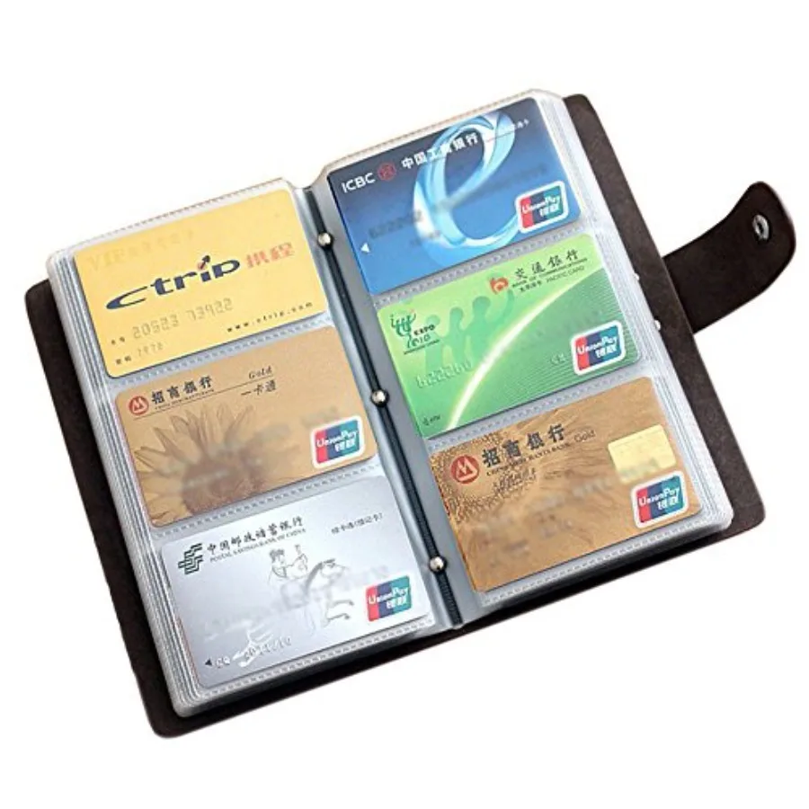 

Leather Cit Card Holder Business Card Case Book Style 90 Count Name ID Card Holder Book