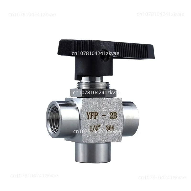 304 سلك داخلي من الفولاذ المقاوم للصدأ صمام كروي ثلاثي الاتجاه YFP-2B صمام أداة لوحة L نوع 3 نقاط