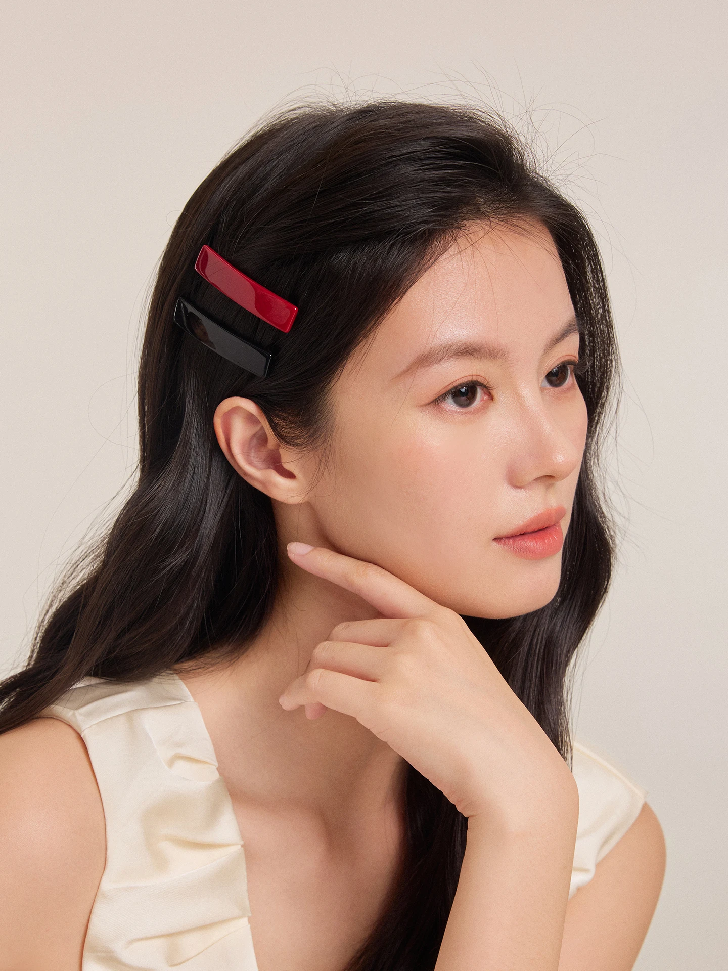 キメラクラシックミニマリストロングレクタングルアセテートヘアクリップサイドバングスフリンジヘアアクセサリーエレガントヘアデコレーション