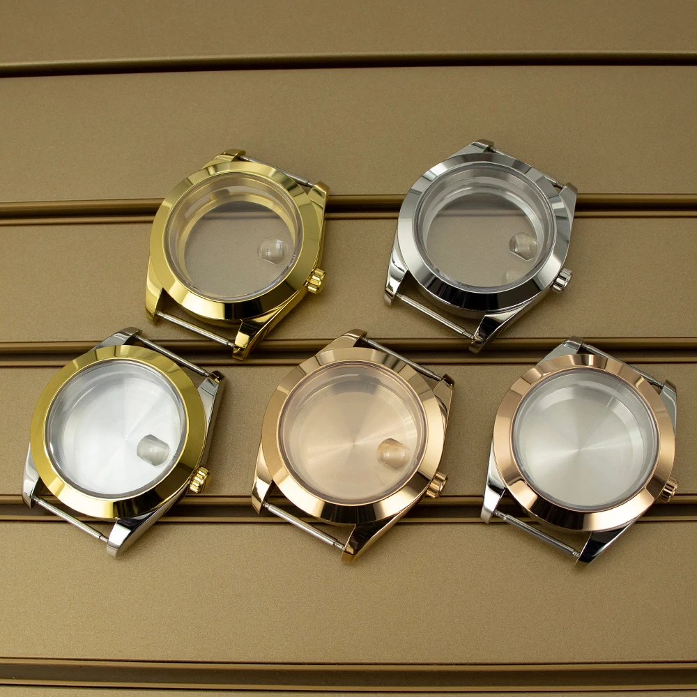 

36mm 39mm Bevel Bezel NH35 Watch Case Sapphire Crystal For NH34 NH35 NH36 NH38 4R36 Miyota8215 Movement Watches Replacemet Parts