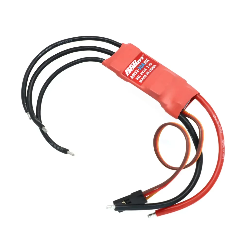 Redhobby AM32 Brushless ESC 30A Dual-Way Speed Controller 2-4S ESC with 6V 2A UBEC for RC Multicopter Airplane RC Car Boat