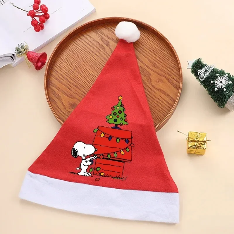 سنوبيس قبعة عيد الميلاد الكبار الاطفال للجنسين سانتا كاب لطيف تأثيري عيد الميلاد عطلة لوازم الحفلات النساء السنة الجديدة أجواء مفاجأة هدية #4