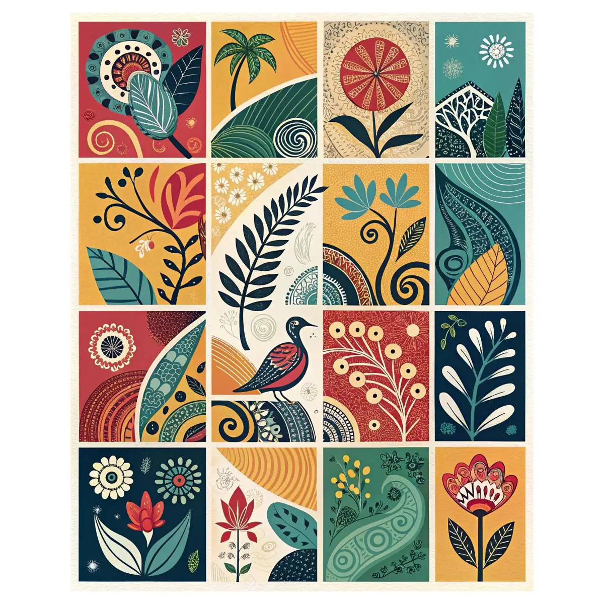 1 Stück 40X50CM/15,74*19,7 Zoll 16-Gitter Kunst-Muster Kreuzstich-Set DIY-Kit 11CT/14CT Hängende Wanddekoration Neuerscheinung