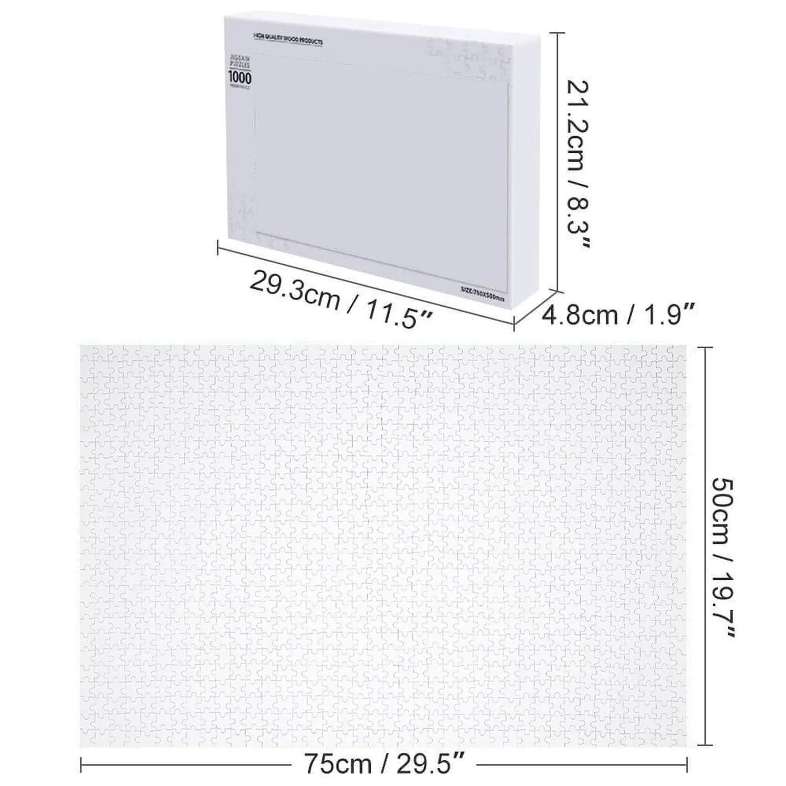 Impossible tout blanc puzzle en bois animal bois photo puzzle personnalisé