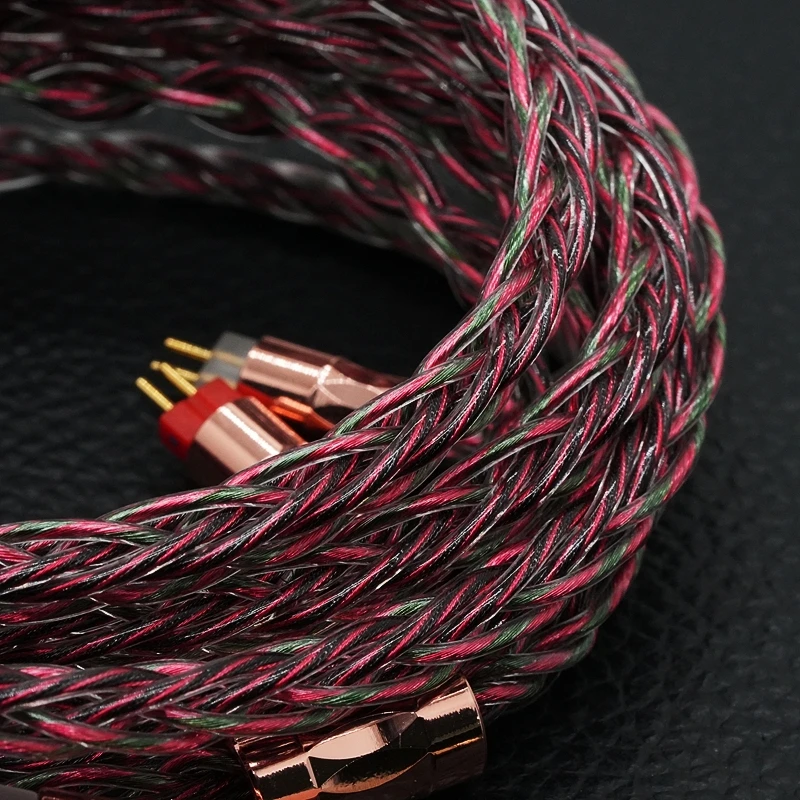 XINHS R26 8-Core Red Green Black High Purity Single Crystal Copper Mixed HiFi Earphone Upgrade Cable 4.4mm Balanced 0.78mm 2PIN