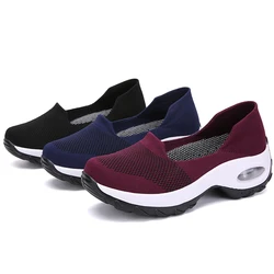 Shoes for Women Casual  2025 Anti Slip Outdoor Thick Sole Sloping Heel Breathable Casual Comfortable Sports Shoes Walking Shoes