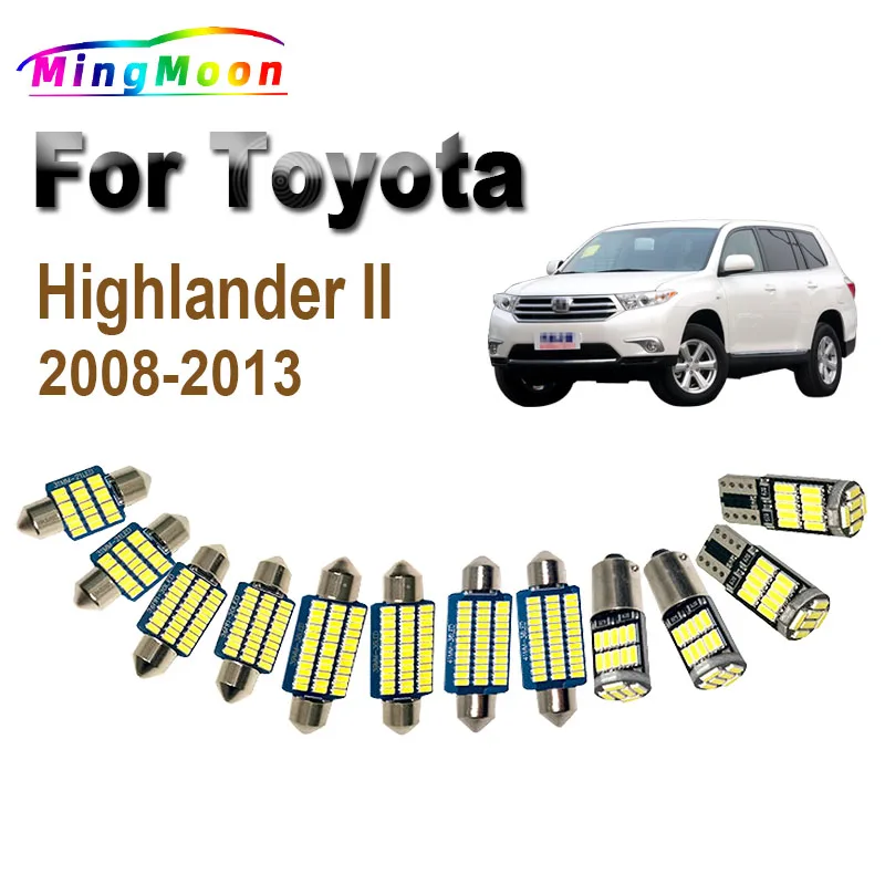 15 шт. Canbus для Toyota Highlander II 2008 2009 2010 2011 2012 2013 номерной знак лампа для автомобиля