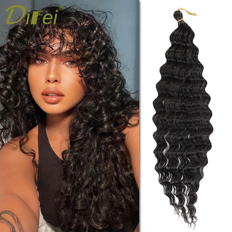 Deep-rolled Crochet Hair Extension Synthetic Wig Female Fashion Natural Fluffy Deep-rolled Braid Crochet Hair Extension Wig