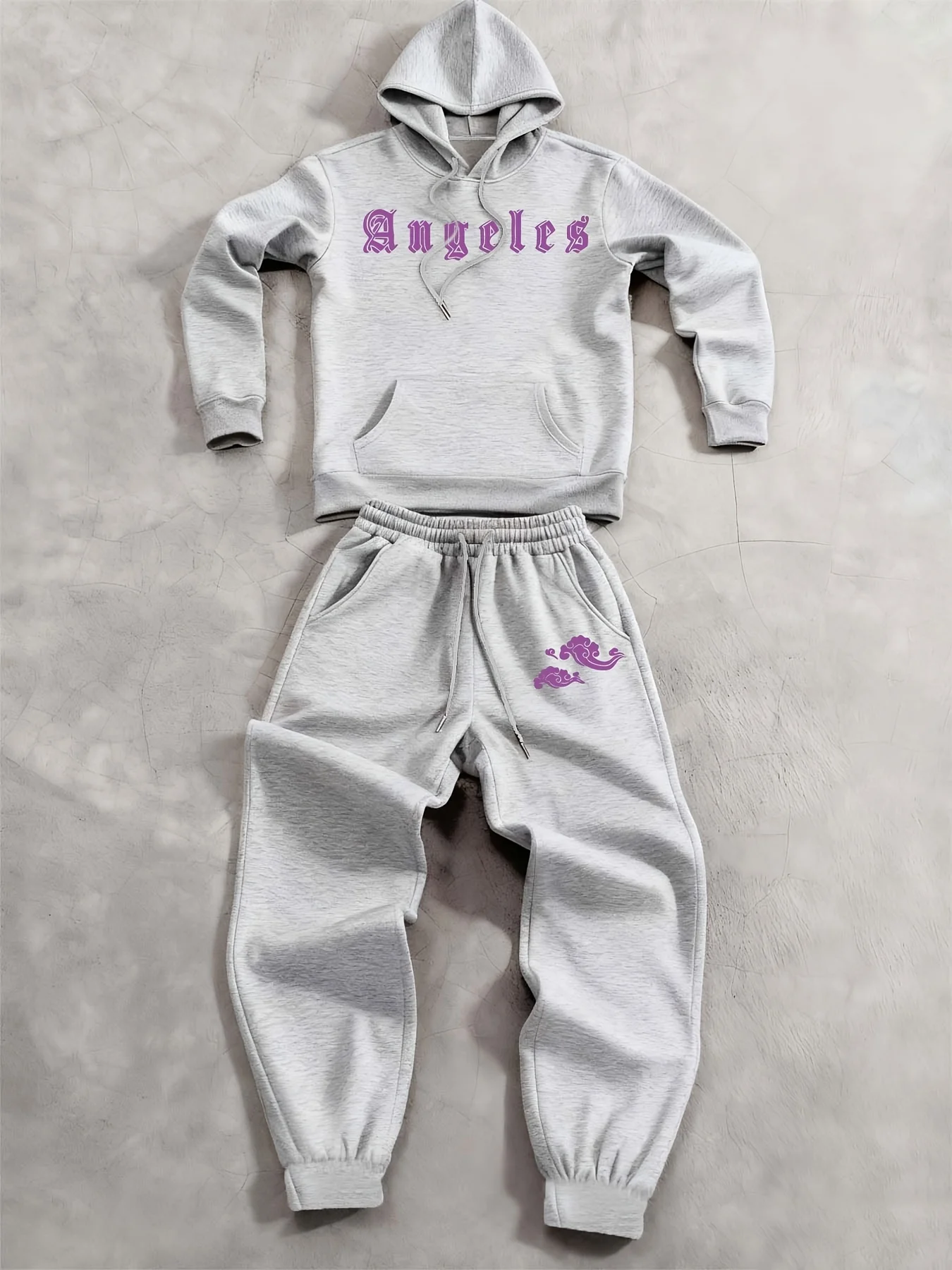 Streetwear Hoodie - Men Tracksuit Gray Casual Loose Fit
