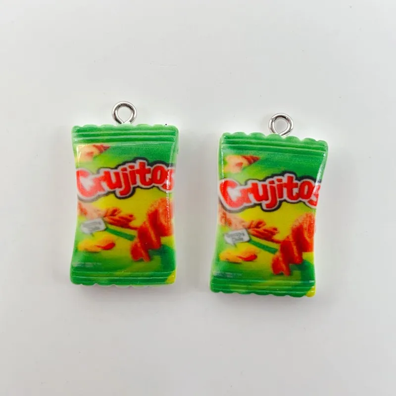 10pcs/pack Mini Snack Resin Charms Earring Keychain Necklace Pendant Jewlery Findings