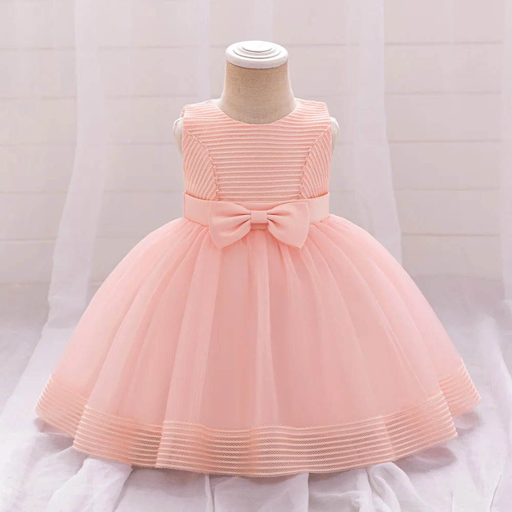 Baby Girls Tulle Party Dresses Girl Princess Dresses 1st Birthday Fashion Gown For Toddler Infant Clothing Kids Sleeveless Wear