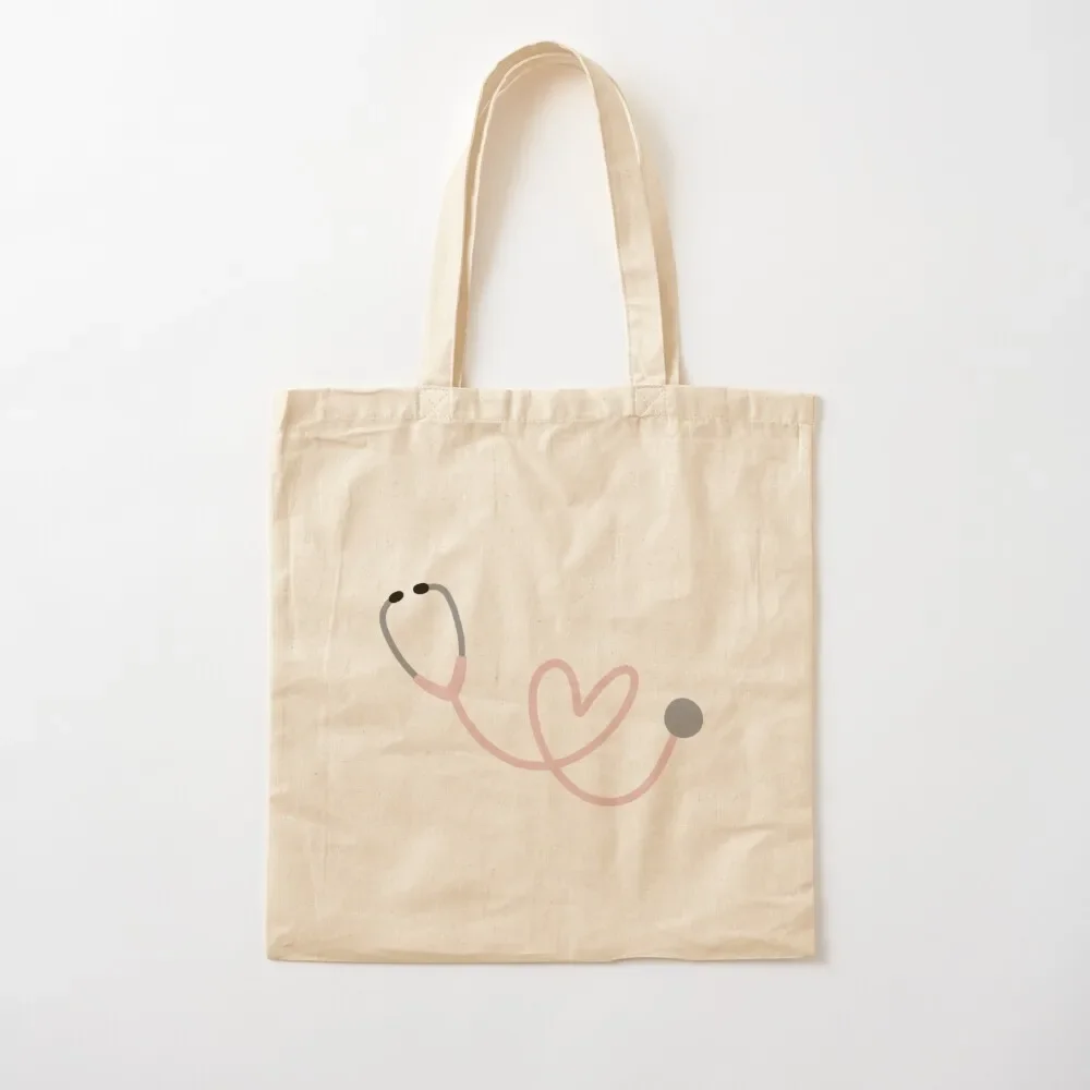 

Pink Heart Stethoscope Tote Bag ecological bags reusable grocery bags Gift bag large tote bag