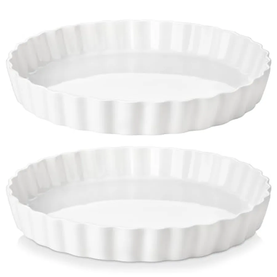 

Фарфоровая форма для пирога и киша, 10 дюймов, круглая, с антипригарным покрытием, с волнистым краем, для яблочного пирога
